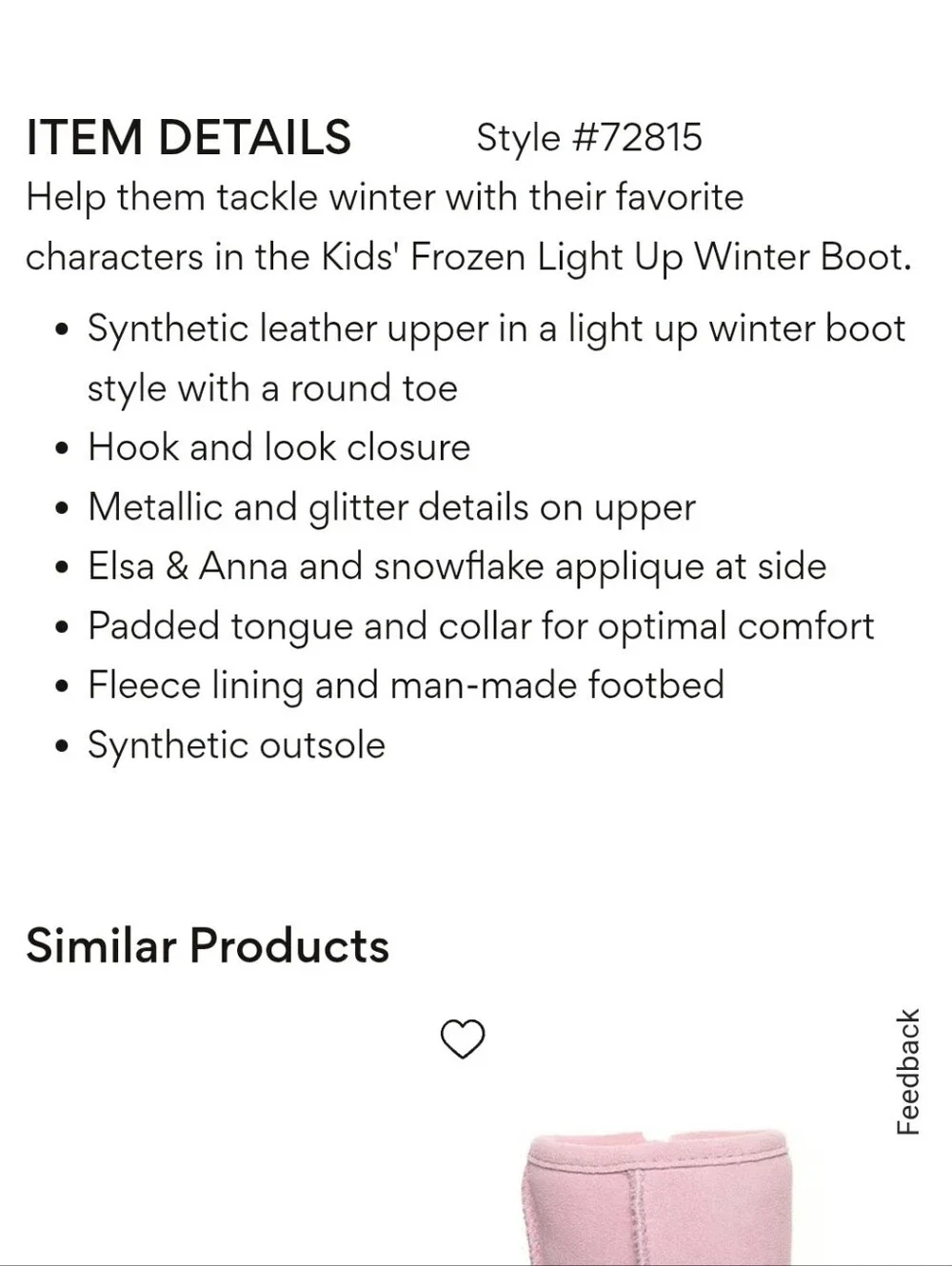 Disney Frozen Light Up Snow/winter Boots- 11 Toddler